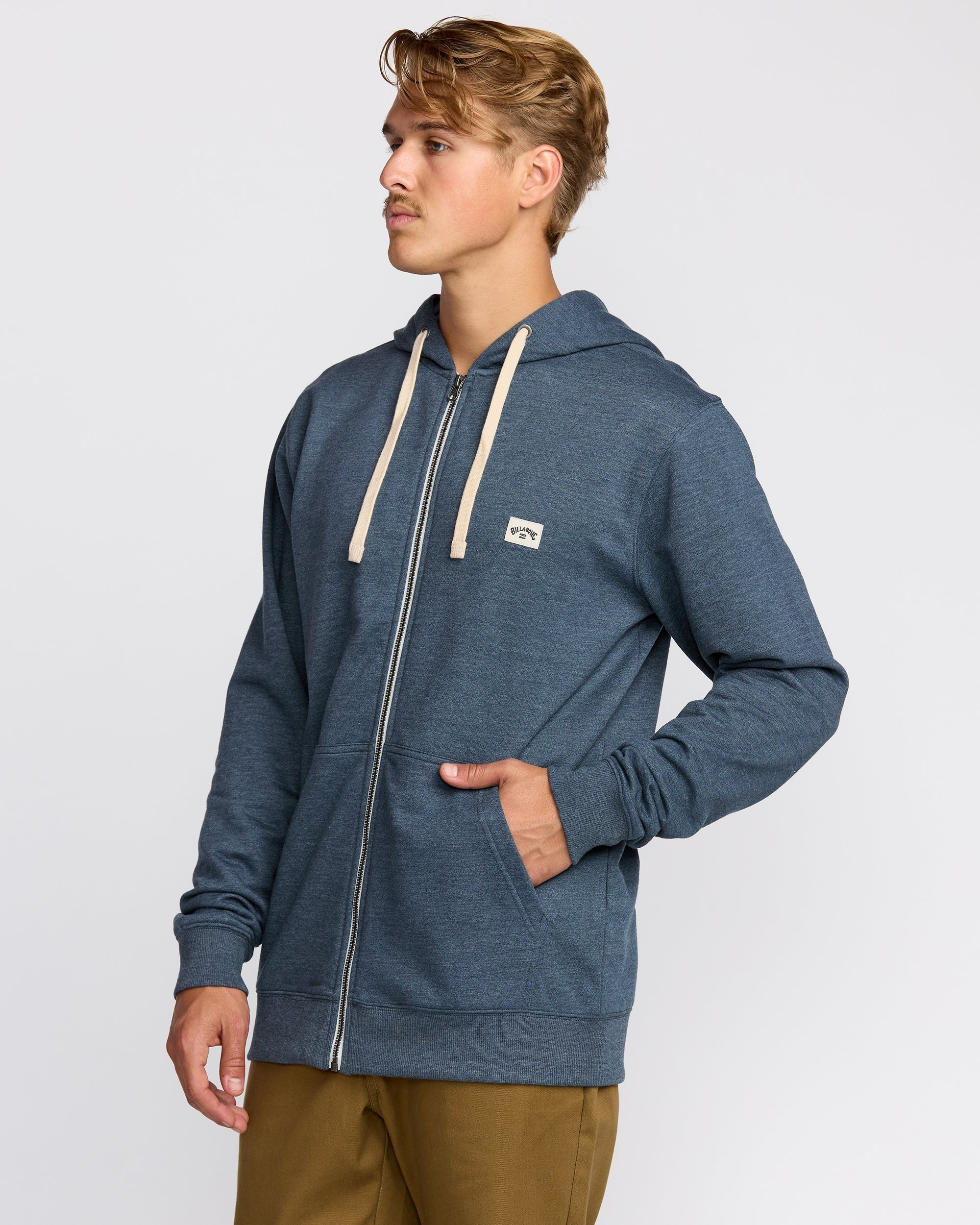 All Day Zip Front Hoodie - Midnight Blue