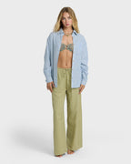 Wanderer Long Sleeve Woven Top - Twilight Blue