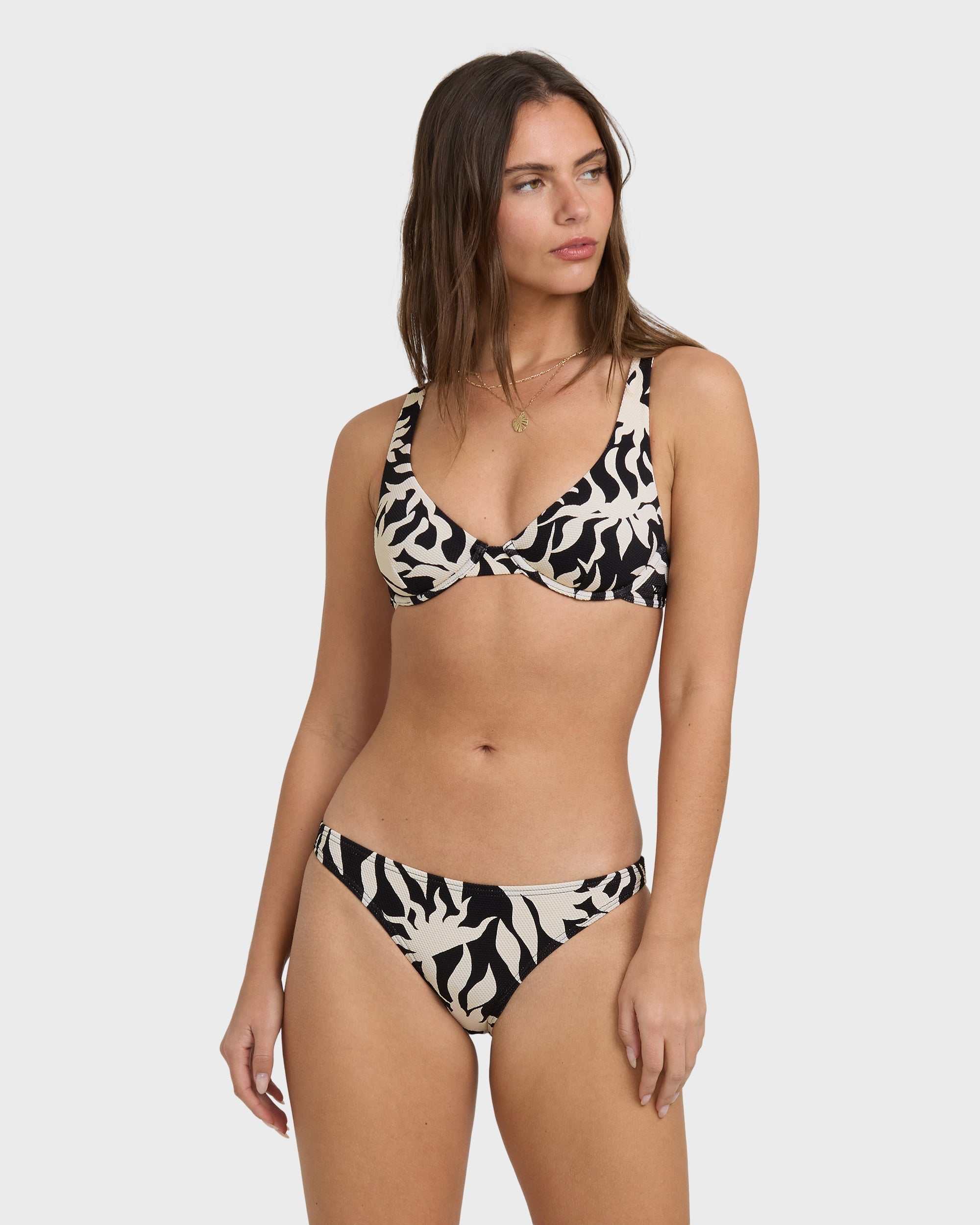 By My Side Tropic Bikini Bottom - Black White