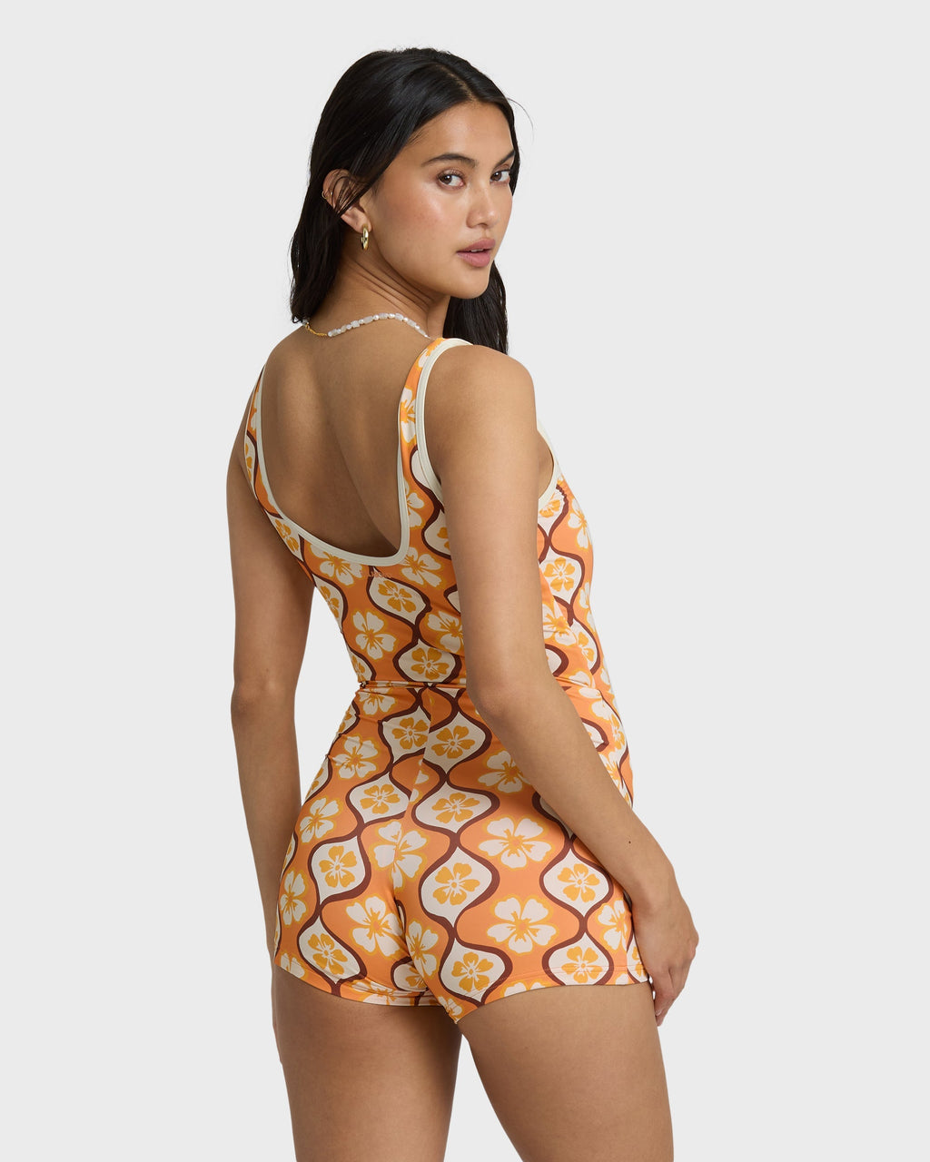 Sol Groove Retro Surf Suit - Tangerine