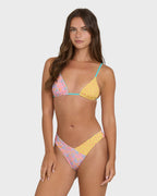 Babe Alert Reversible Mini Slide Triangle Bikini Top - Agave