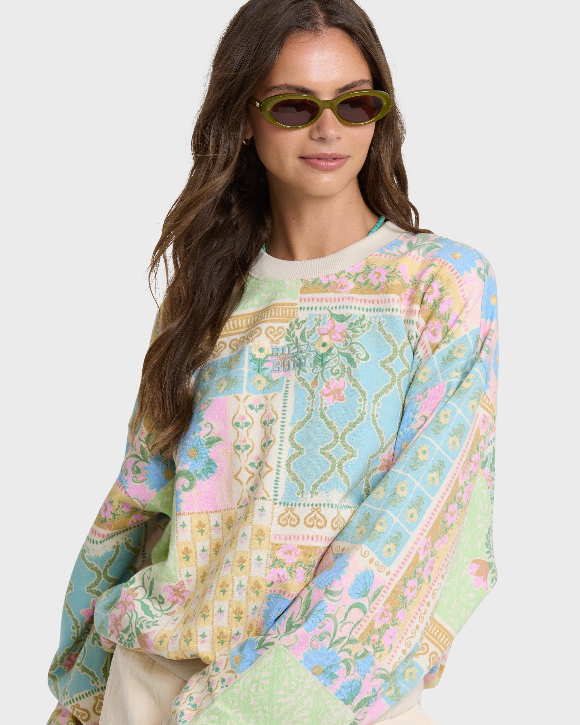 Love Crush Kendal Crewneck Sweatshirt - White Multi